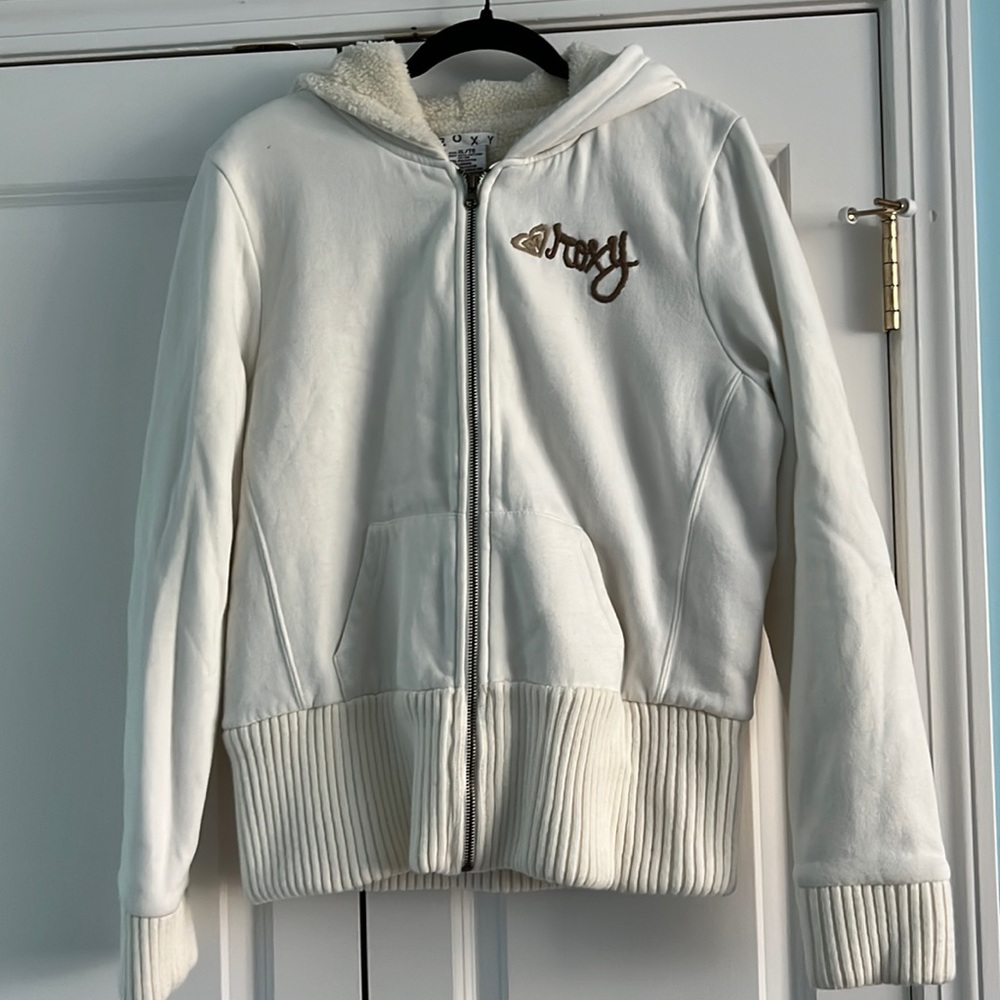 Cream Roxy hoodie